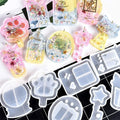 9 Pieces of Silica Gel Shaker Mold Quicksand Casting Mold Epoxy Resin Mold for Jewelry Pendant Decoration Production