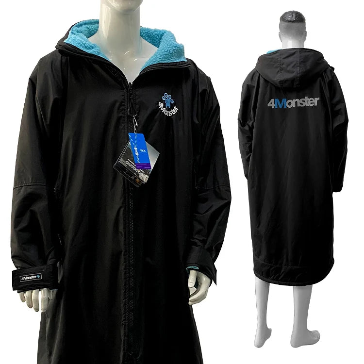 4M-DR L SIZE Long Sleeve Hooded Towel Stay Warm Windproof Waterproof Microfiber Sports Oversized Quick-Dry Swimming Surfing