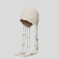 Korean Version of Sweet and Lovely Autumn and Winter Ear-protection Bowhead Knitted Hat Warm Hat Japanese Fringe Woolen Hat