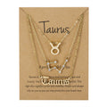 3pcs/set Wholesale Gold Silver Plated Astrology Pendant Women Horoscope 12 Zodiac Signs Necklace Jewelry