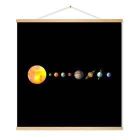 Wholesale Universe Space Poster Scroll Frame Wooden Frames Wall Poster Hanger Custom Art Canvas Print Indoor Decorations