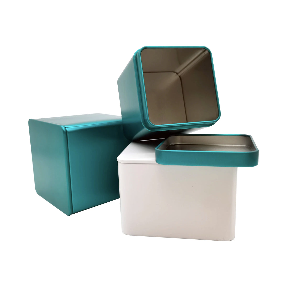 Fast Delivery Stock Food Grade Coffee Bean Packaging Metal Square Tin Jar for Tea