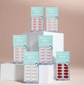 BTARTBOX Plain Solid Color Press on Nails Set With Glue Faux Ongles Wholesale Almond Square Soft Gel False Fake Nails Supplies