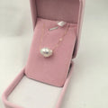 AU750  18 Inch Real 18K Gold Pearl Necklace 10-13 mm Keshi Baroque Natural Freshwater Pearl Pendant Necklace