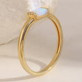 Dreamshow Natural Opals Rings 925 Sterling Silver 0.1 Micron Thick 14K Gold Plated Engagement Rings for Women