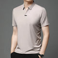 M-4XL Summer New Casual Scissor Collar Short Sleeve Polo Shirt Men's Flip Collar Breathable Business T-shirt Men
