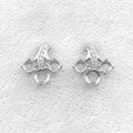 Sterling Silver 3mm+4mm Semi Mount Stud Earrings Empty Support Blank Claws Setting S925 Base Without Center Stone for DIY Inlay