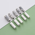 925 Sterling Silver Long Round Tube Spacer Bead Star Four Leaf Clover Fish Pattern Barrel Beads Accessories Wholesale