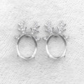 Sterling Silver 9*11mm Semi Mount Stud Earrings Empty Frame Support Blank Setting S925 Base Without Center Stone DIY for Inlay