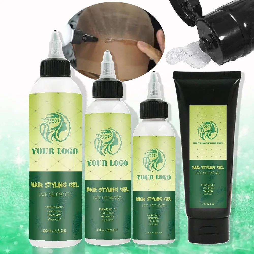 Private Label Strong Hold Baby Hair Edge Control Invisible Water Remove Hair Styling Glueless Lace Melt Melting Glue Liquid Gel