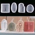 Nordic Design Silicone Abstract Face Aromatherapy Candle Mold Eco-Friendly Soap Plaster Ornament Making Portrait OPP Bag