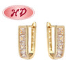 Joyeria Chic Women'sHuggies Earrings With 18K Laminated Gold Plated Brass and Stunning Cubic Zirconia Wholesale Earrings Women