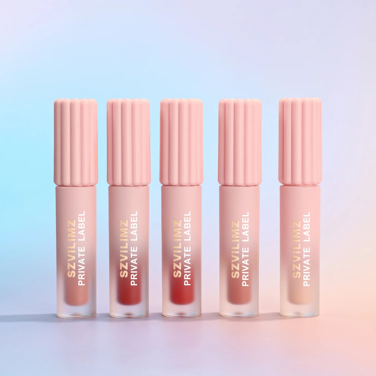 Hot Sale Shimmer Lip Gloss Pink Tube Custom Logo Makeup Vegan Cosmetics Lip Gloss for Women
