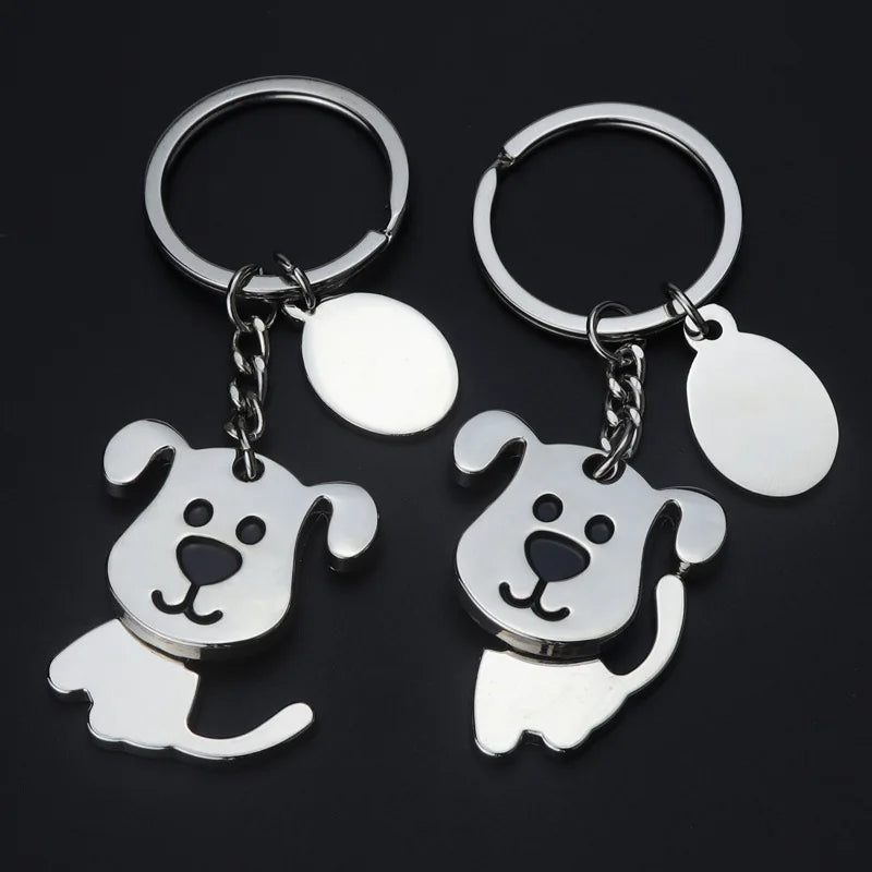 New Shake Head Dog Keychains Zinc Alloy Metal Dog Keyrings Custom LOGO for Pet Gifts