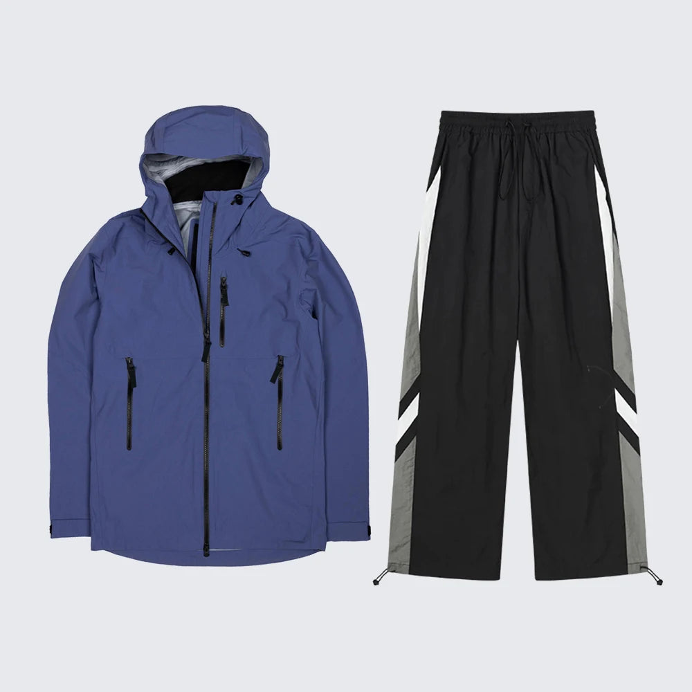 Fashion Designer Actieve Wear Sets Custom Nylon Windbreaker Tracksuits Lightweight Soft Shell Jackets Sets