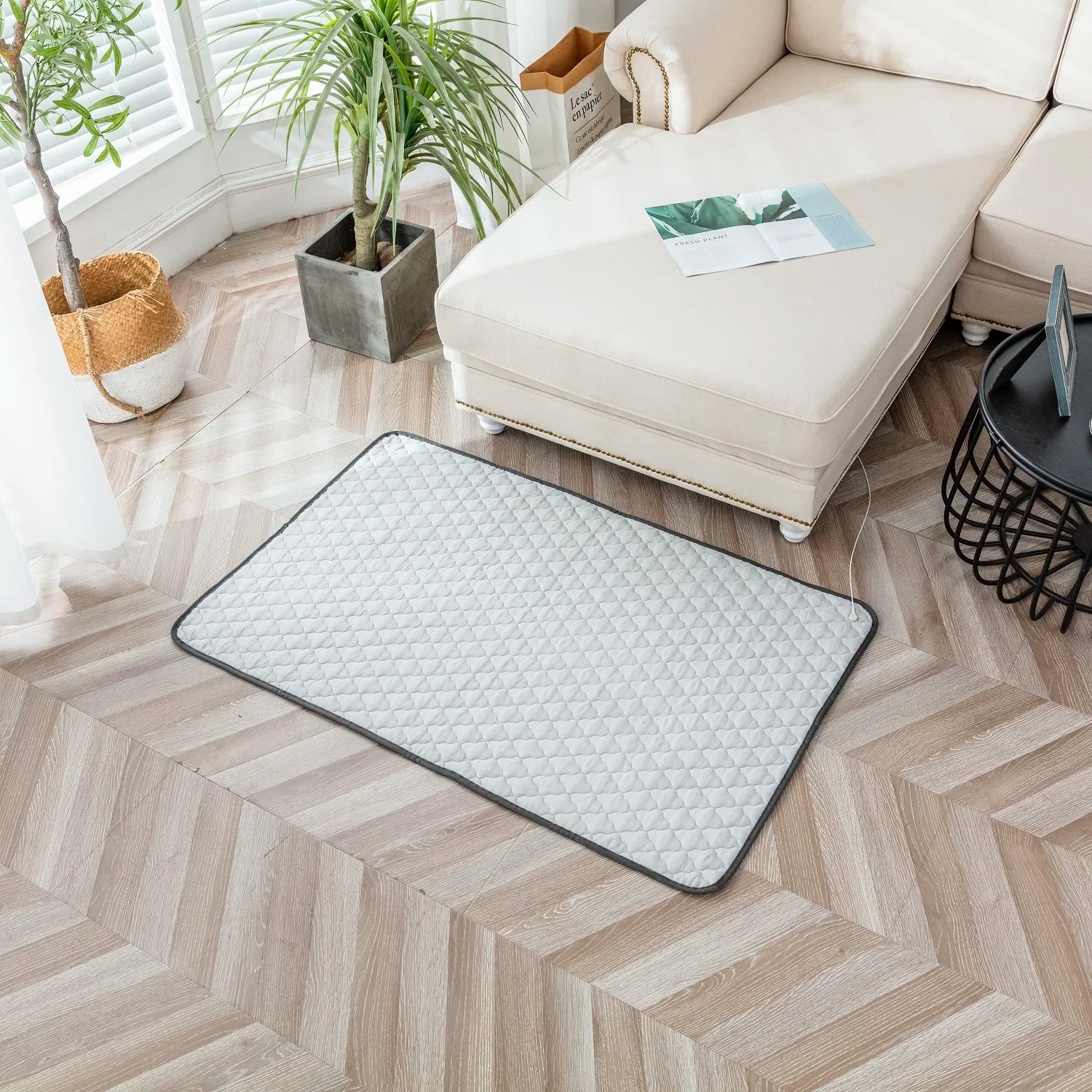 Suede Earthing Quilting Mat Made with Conductive&bamboo Fiber Get Grounded with Silver Fabric Earhing Mat with Grounding Patch