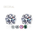 Simple Design Four Prong Roundness Diamond 2Carat Moissanite GRA Certificate Fine Jewelry Stud Earrings for Women