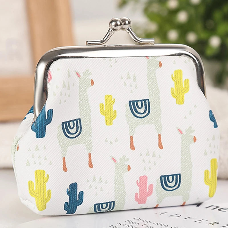 Vintage Coin Case Custom PU Leather Mini Change Wallet Cute Lady Children Student Buckle Coin Pouch Gift Kiss Lock Coin Purse
