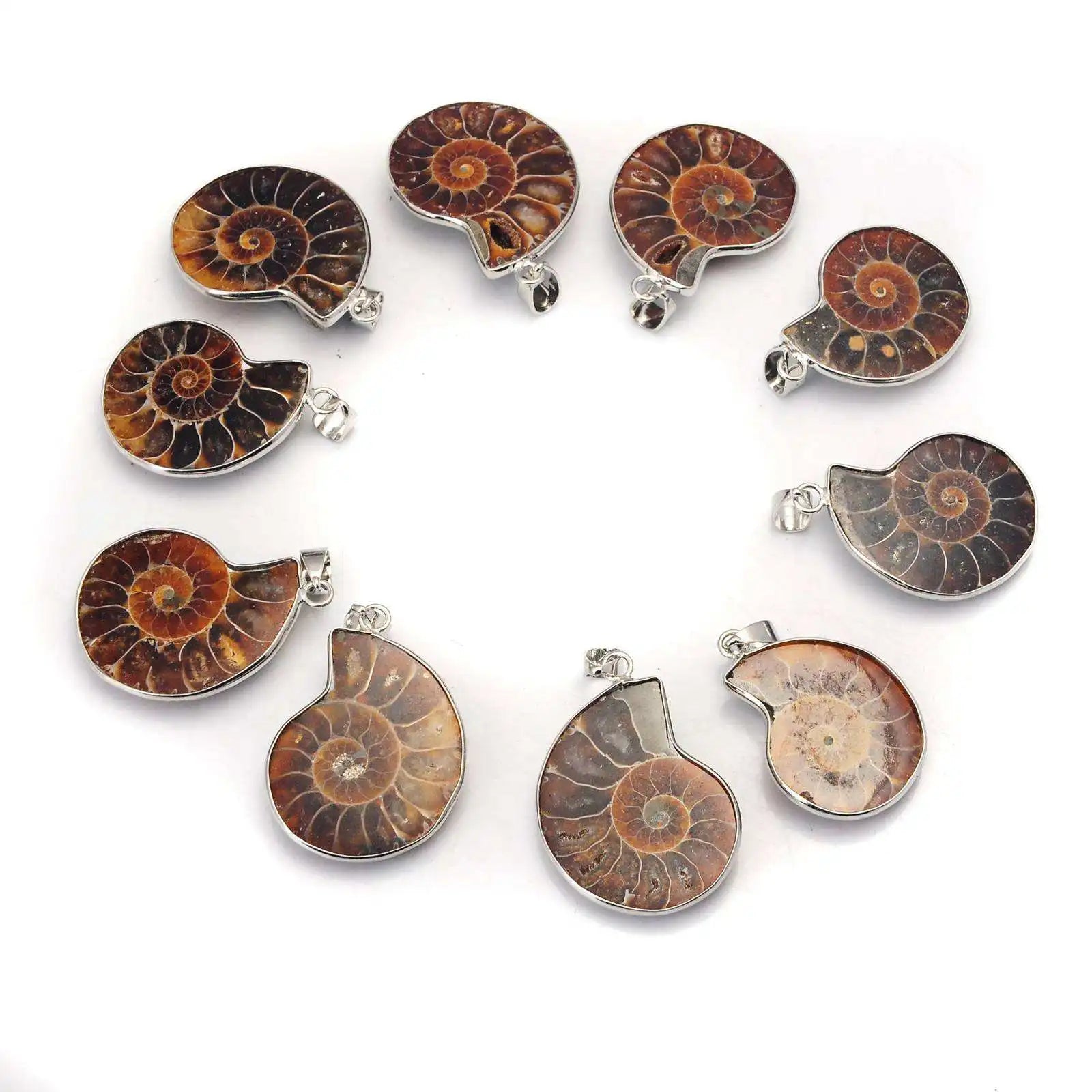 Adjustable Natural Ammonite Ring for Women Men Girl Handmade Bohemian Vintage Snail Shell Jewelry