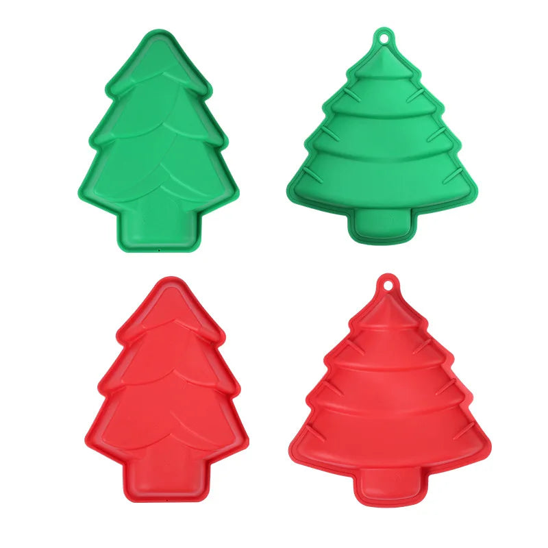 Wholesale 3D Christmas Tree Silicone Mold Food Grade BPA Free Non-stick Cake Mold for Holiday Gift Baking Tools
