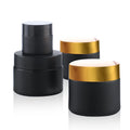 100g Matte Black Cosmetic Wide Mouth Glass Jars with Lid  for Travel Storage Makeup Face Creams Body Lotions