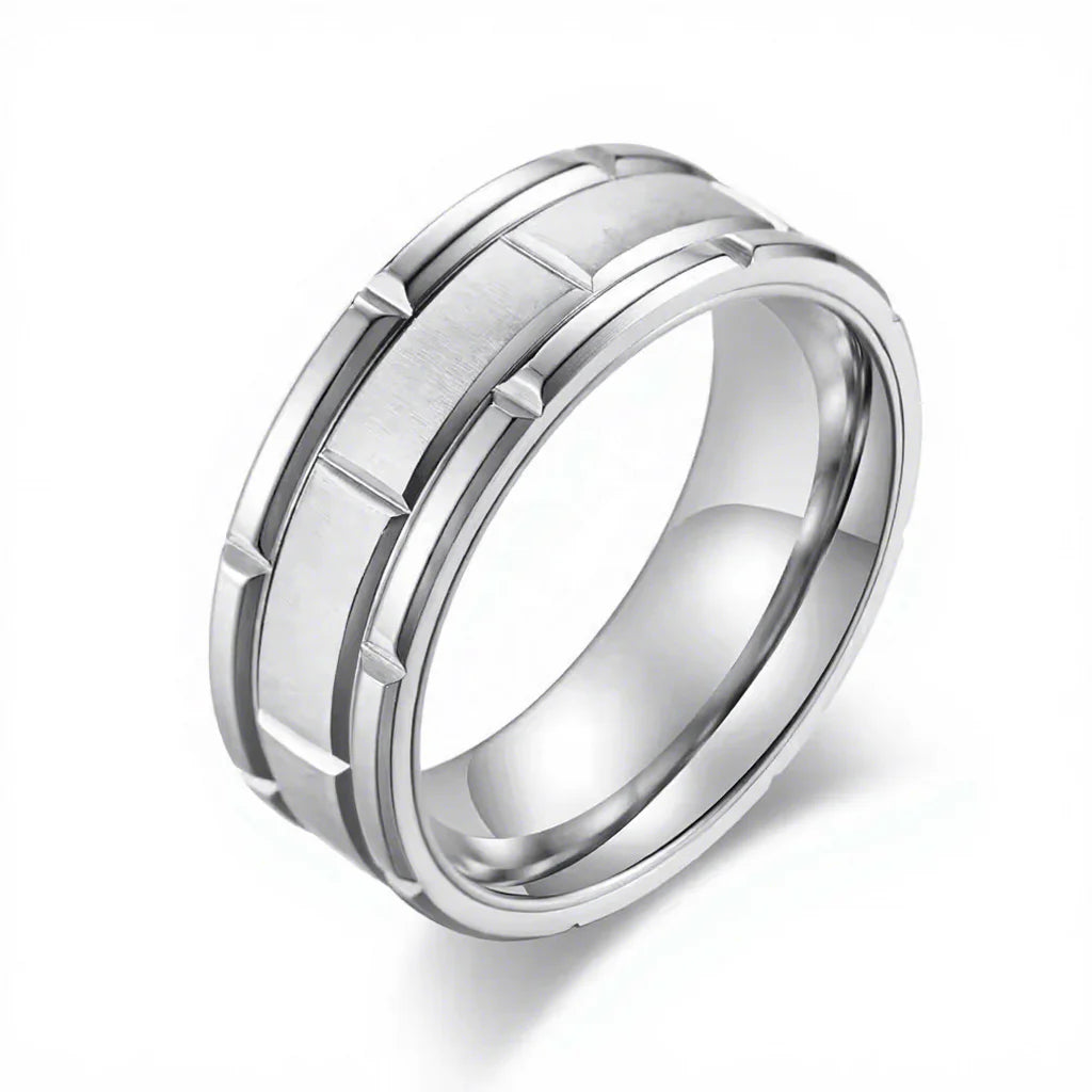 POYA 8mm Classic Rose Gold Silver Black Gold Plated Stainless Steel Wedding Band Rings for Men's Wedding Engagement Anniversary