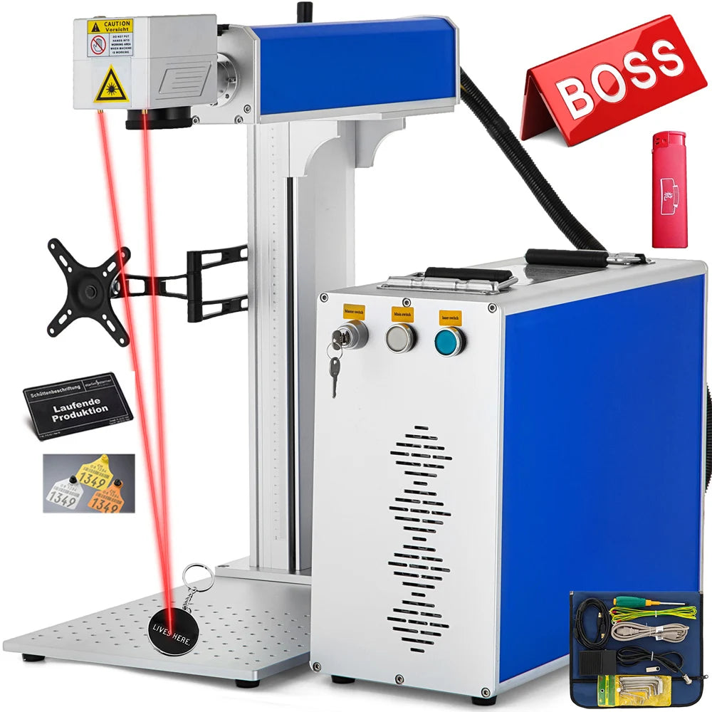 Vevor PEIXU New Hot Sale 30W Portable Fiber Laser Marking Machine 150x150mm PLT Supported