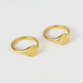 Fashion Never Sun Fade Geometric Textured 18K Gold Plated Stainless Steel Ring for Women Girl