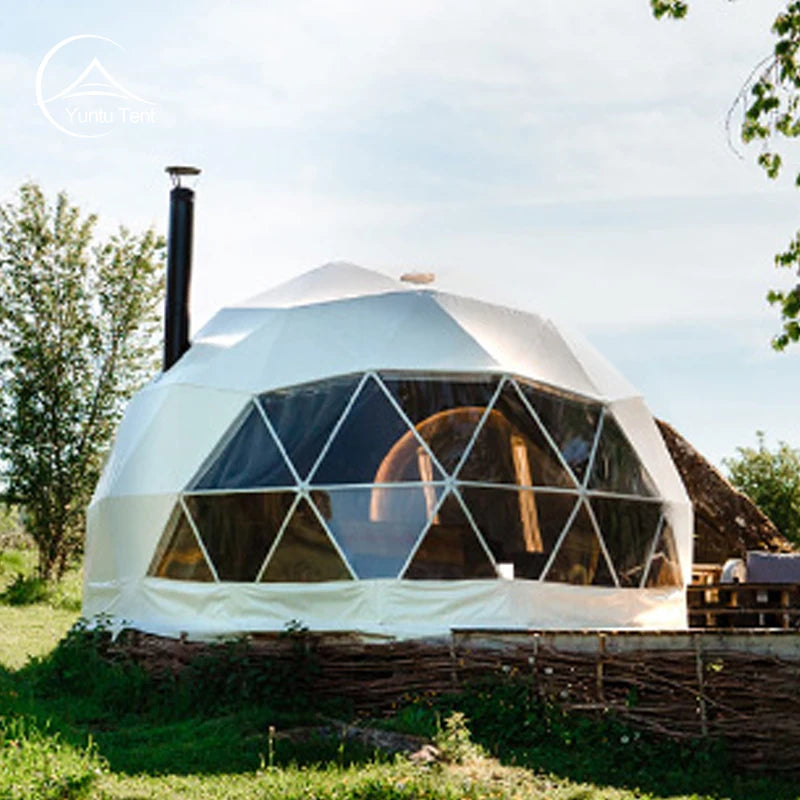 Outdoor 6M Camping Pvc Dome Tent With Bathroom Outdoor Waterproof Igloo Domo Home