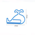 Small Cute Animal Fish Blue Whale Shape Paper Clip Binder Clip for Office School Paper Organizer Decorative Metal Clips