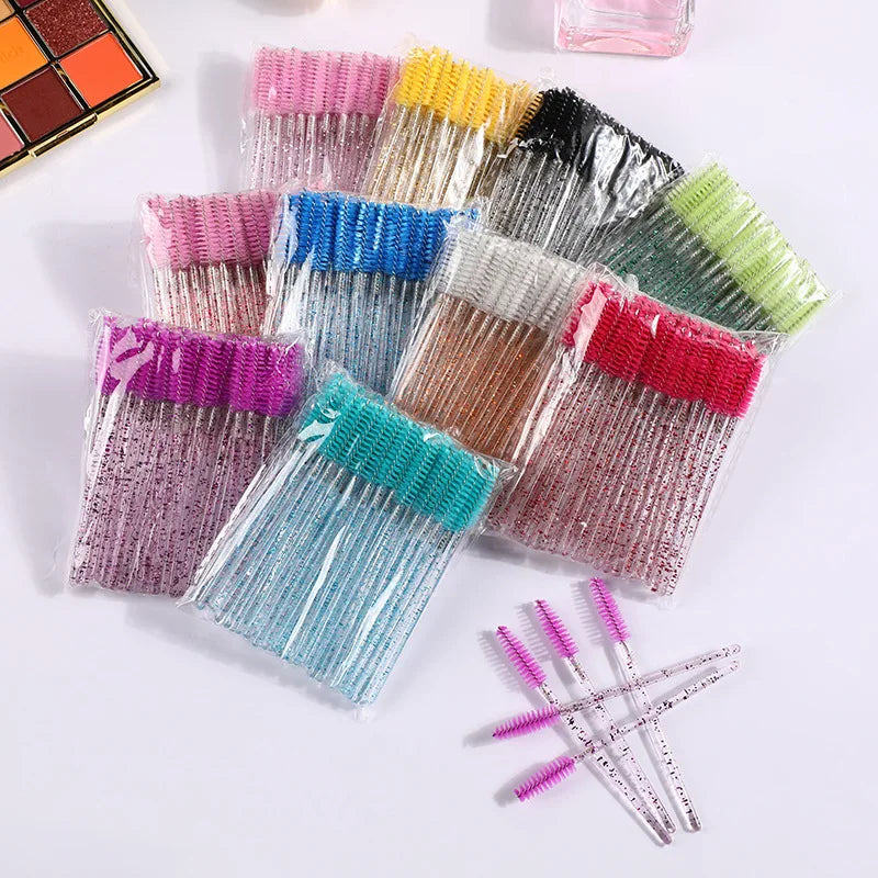 Wholesale 100 Pcs Micro Plastic Eyelash Extension Cleanser Brush Eyelash Applicator Vendor Brushes for Mascara