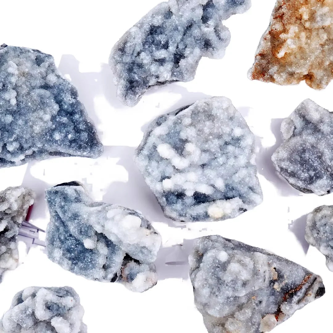 Diy Natural Crystal Blue Calcite Unpolished Stone Raw Blue Calcite Fengshui Healing Folk Crafts Reiki Gift Use Rough Technique