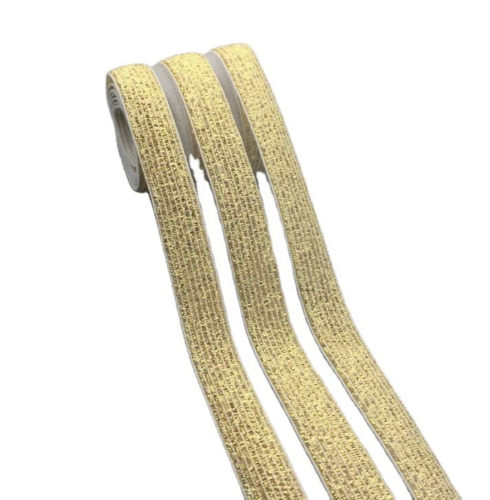9CM Golden Silver Hollow Fish Silk Eco-Friendly Sustainable High Tenacity Breathable Nylon Mesh Webbing Elastic Band Custom Logo