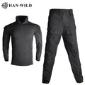 HAN WILD Custom G3 Camouflage Tactical Shirt Pants Frog Set Knee Guards Elbow Suit Multi Machine Tactical Set
