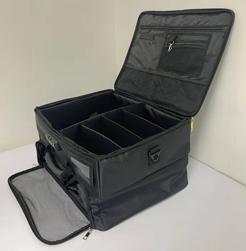 OEM Custom Logo Travel 2 Layer Golf Trunk Organizer Waterproof Car Golf Storage Box with Separate Ventilated Compartment