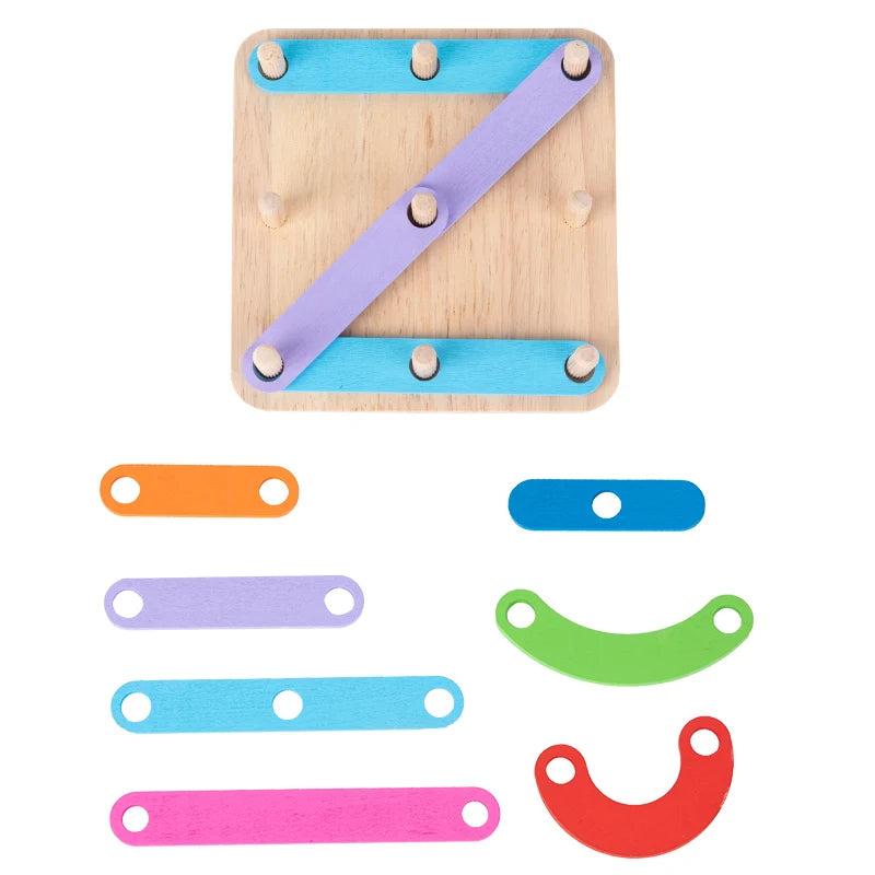 Children's Early Childhood Education Wooden Puzzle Toy Creative Building Block Combination Desktop Game with Screw Blocks