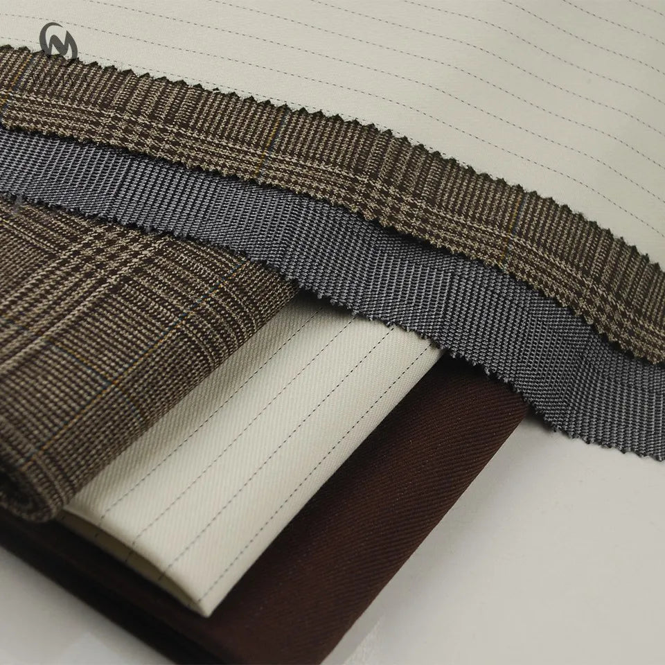 Factory Custom Order Man Women Cloth Material Stripe Tartan Tr Spandex Woven Fabric for Suiting
