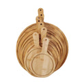 Bamboo Pizza Board With Handle Round Bread Fruit Cutting Board Wood Charcuterie Chopping Board for Kitchen Acacia Wood