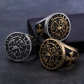 Vintage Protector Angel Men's Ring Optional Knight Catholic Religious Stainless Steel Jewelry RIngs