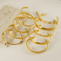 Vintage Fashion Open Adjustable C-Shaped Bracelet 18K PVD Gold Plated Stainless Steel Jewelry Bracelet Gifts for Women