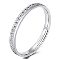 OAHLAN 2mm Stackable Titanium Ring Cubic Zirconia Engagement Ring Wedding Band Fashion Jewelry Anniversary Women Ring