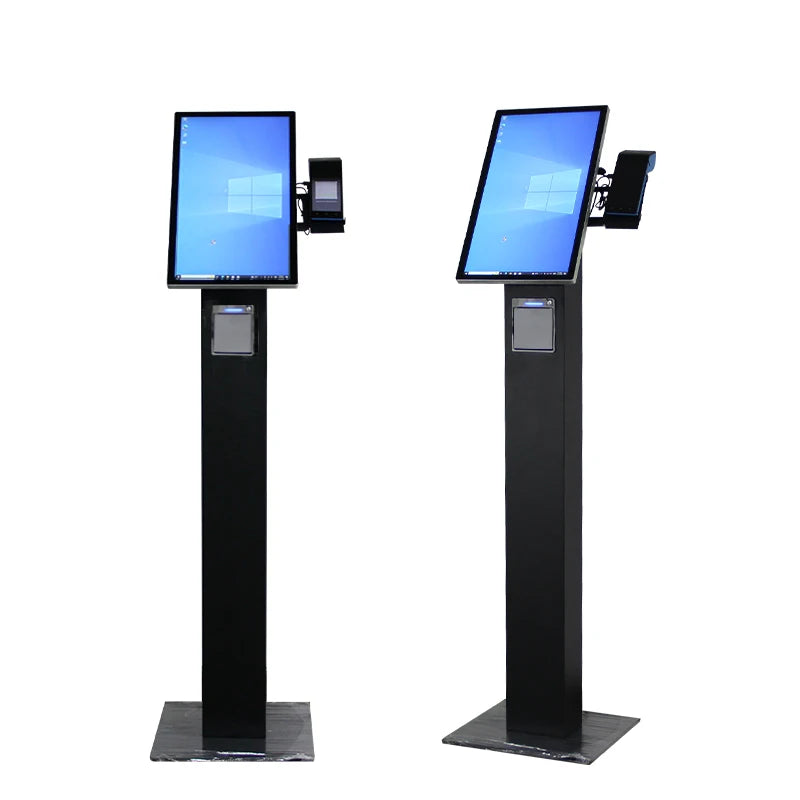 15.6 21.5 Inch Black Standing Android  Restaurant Equipment   Automatic Payment Machine for Bowling Karaoke Food Court