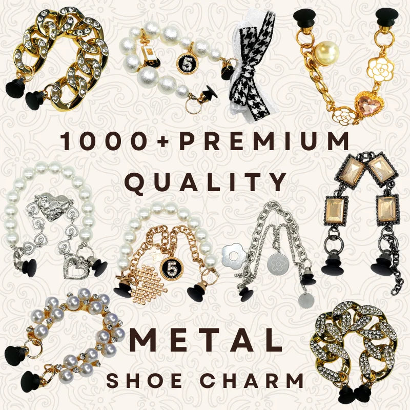 2024 Trending Luxury Metal Bag Charm with Cool Bling Rhinestones Shoe Decorations Chain