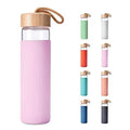 Customized Products Smg-77 Camping Glass Convenient Wide Mouth Drinking Bottles With Bamboo Lid