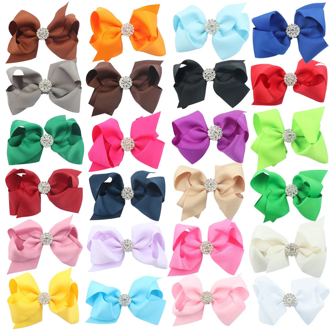 Handmade Boutique 4.5\" Hair Bow Barrettes with Grosgrain Ribbon Alligator Hair Bow Clips for Girls Toddlers Teens Kids