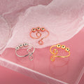 Fashion Adjustable Gold Plated Rotating Freely Spinner Beads Anti Stress Anxiety Fidget Ring for Women