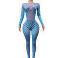 Designer Pink Pearls Sexy Bodysuit Women Party Bodycon Romper Festival Clothing Gogo Dancer Costumes Stage Performance Jumpsuits