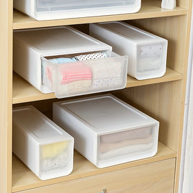 Rectangle-Shaped Plastic Home Organizers Stackable Drawers Storage Box for Clothing Clothes Toys Sundries