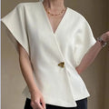 Boutique Wholesale 2026 Summer Temperament Sweetheart  Design Sense French Women's T-shirts