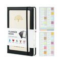 Hard Cover PU Leather Embroider Basic Journal Planner Notebook With Pen Holder and Logo